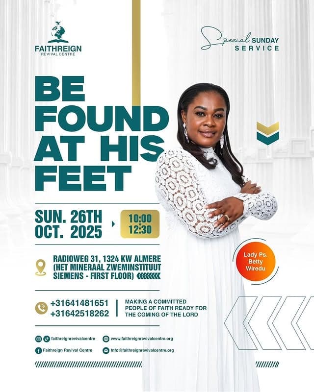 Flyer for Be Found At His Feet, Special Sunday Service