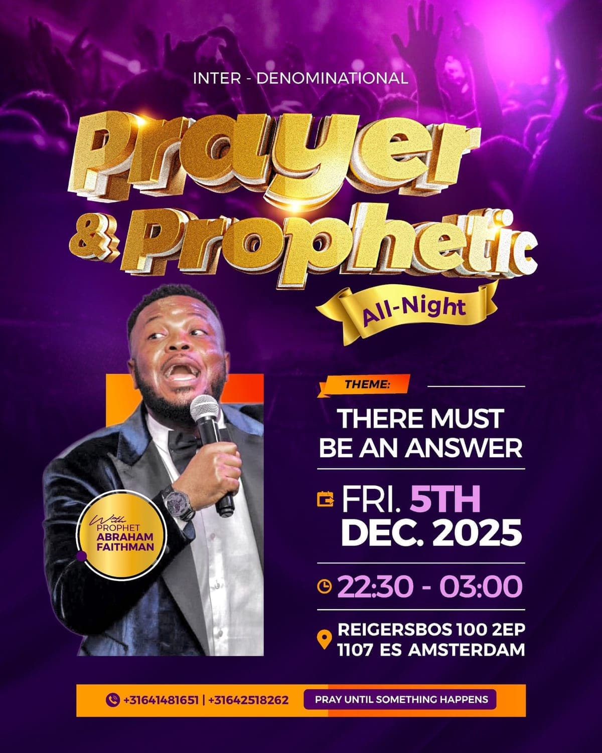 Flyer for Prayer & Prophetic All-Night, There Must Be An Answer