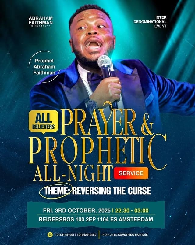 Flyer for Prayer & Prophetic All-Night, Reversing The Curse